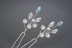 Blue Opal Pearl Hair Pins: Bridal Hair Accessories