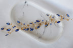 Sapphire Blue Wedding Hair Vine: Gold Bridal Hair Piece