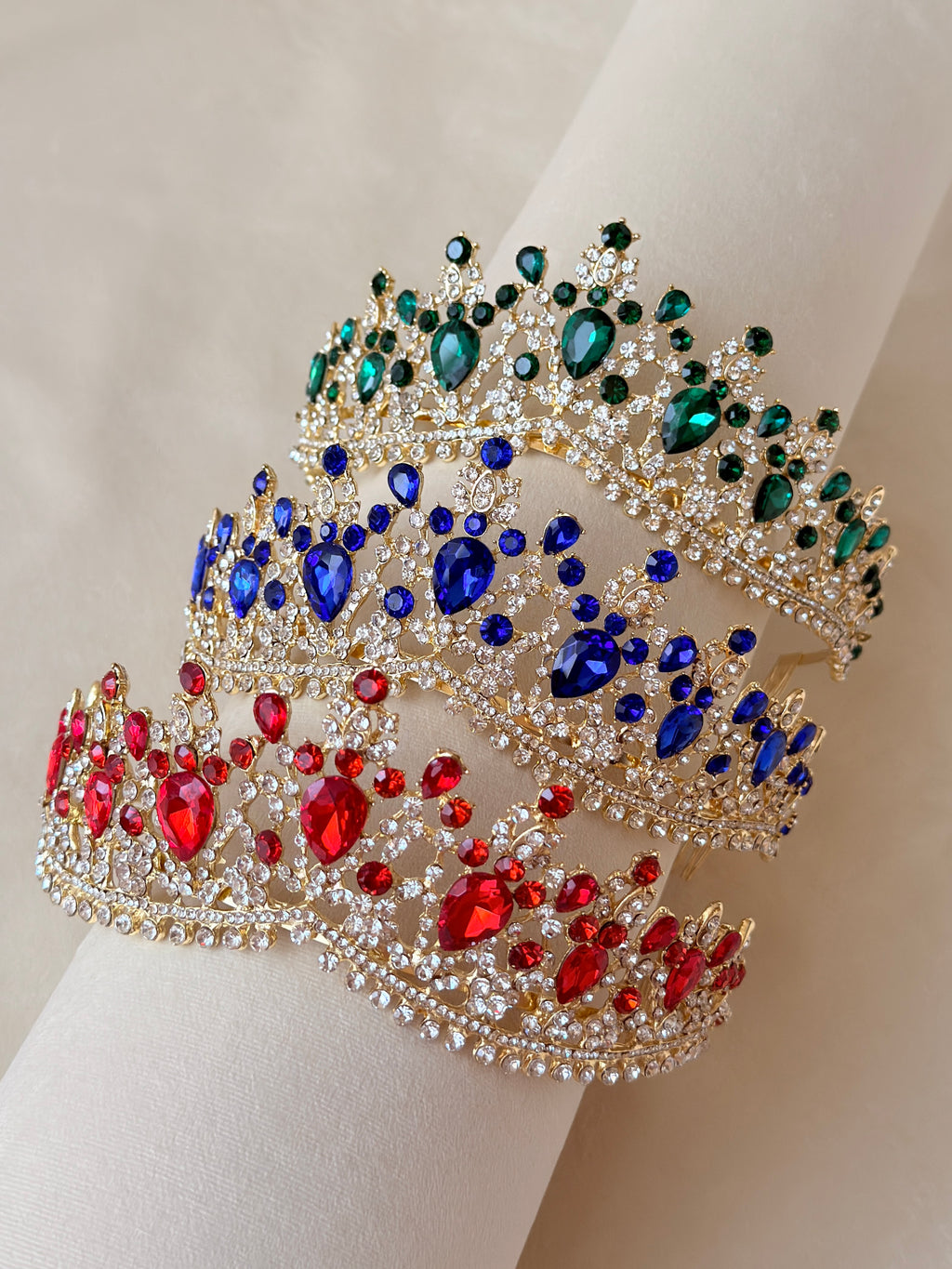 Red princess crown, Ruby quinceanera tiara