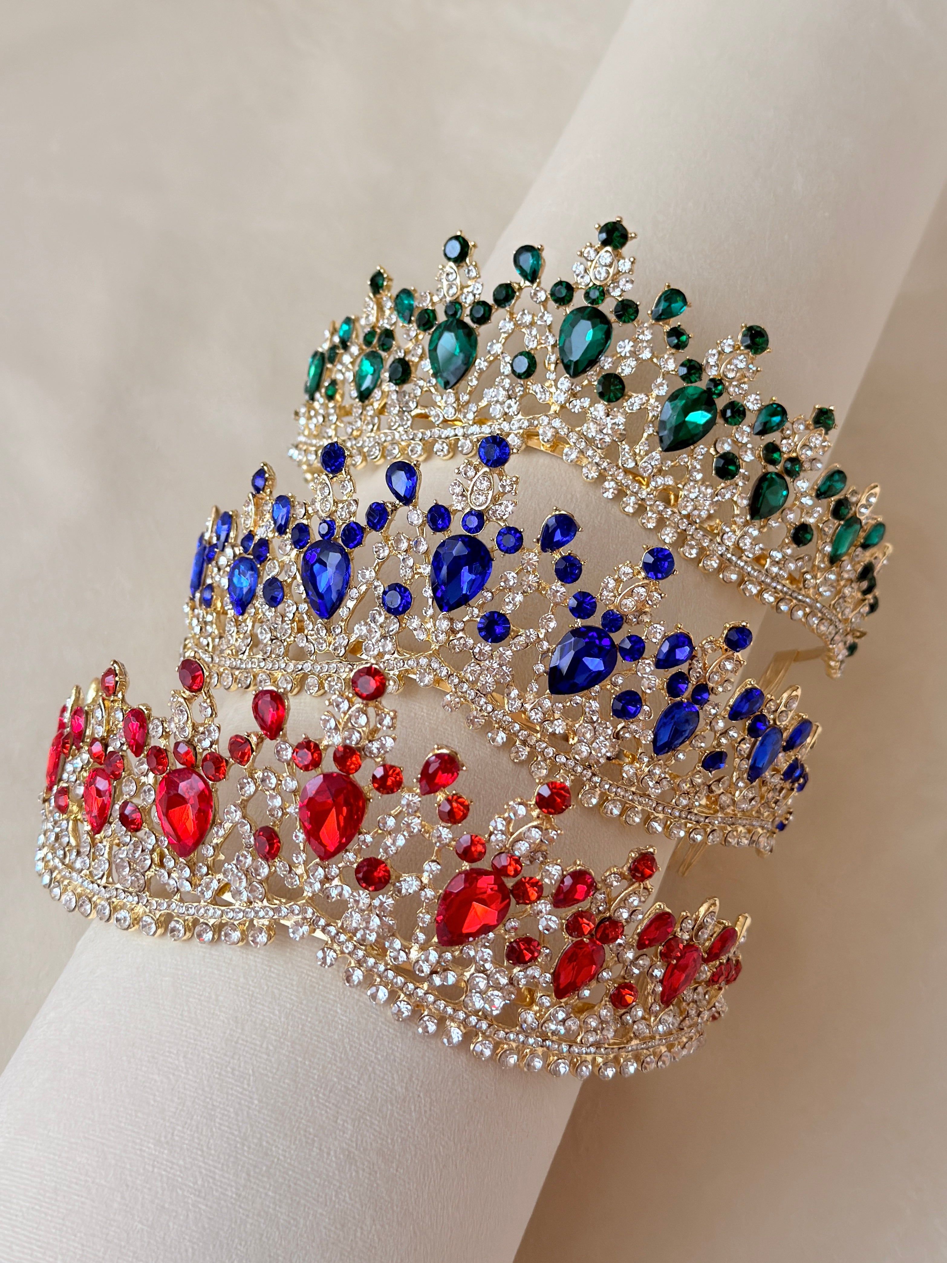 Red princess crown, Ruby quinceanera tiara