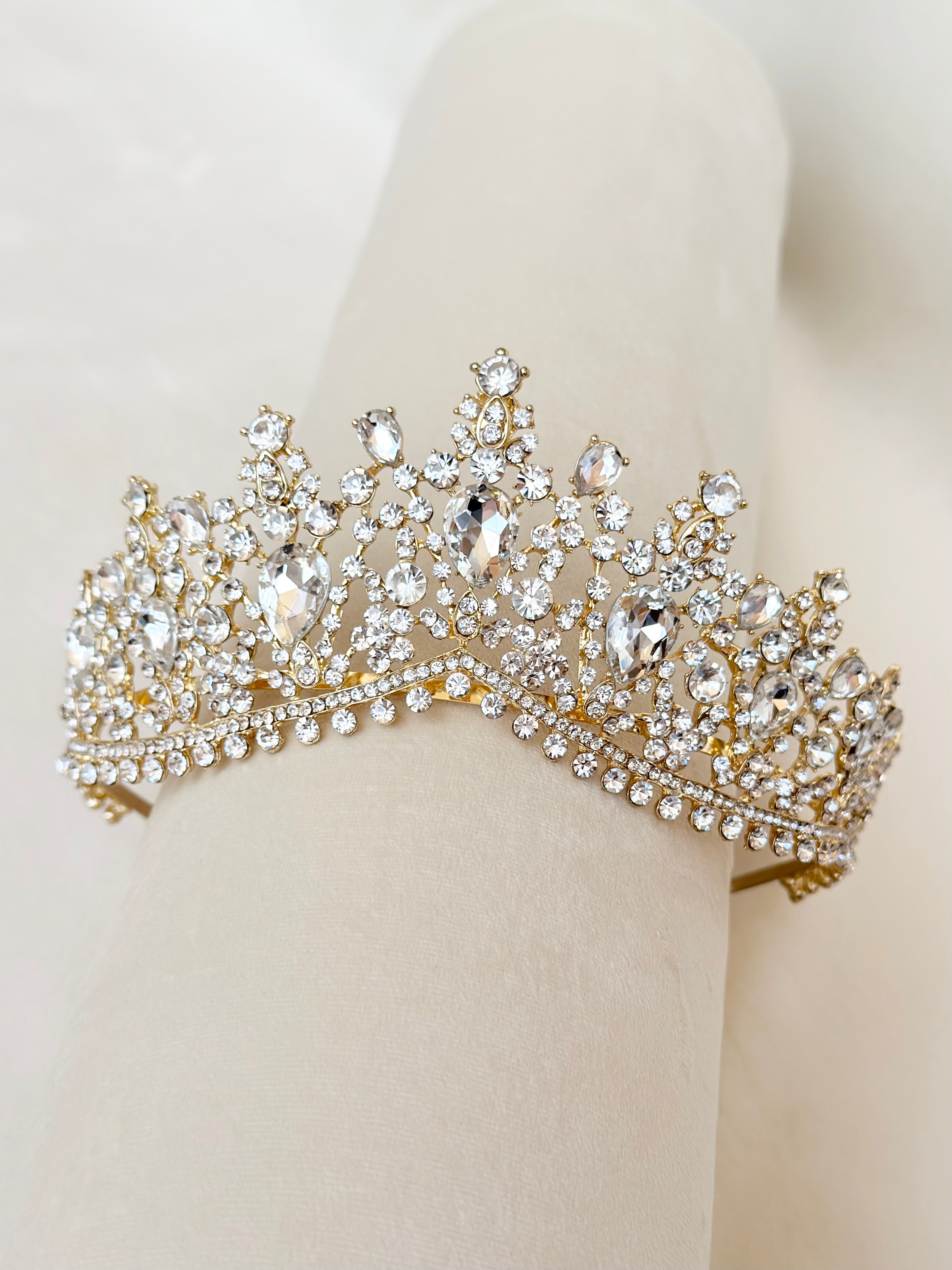 Crystal tiara for bride, Queen crown