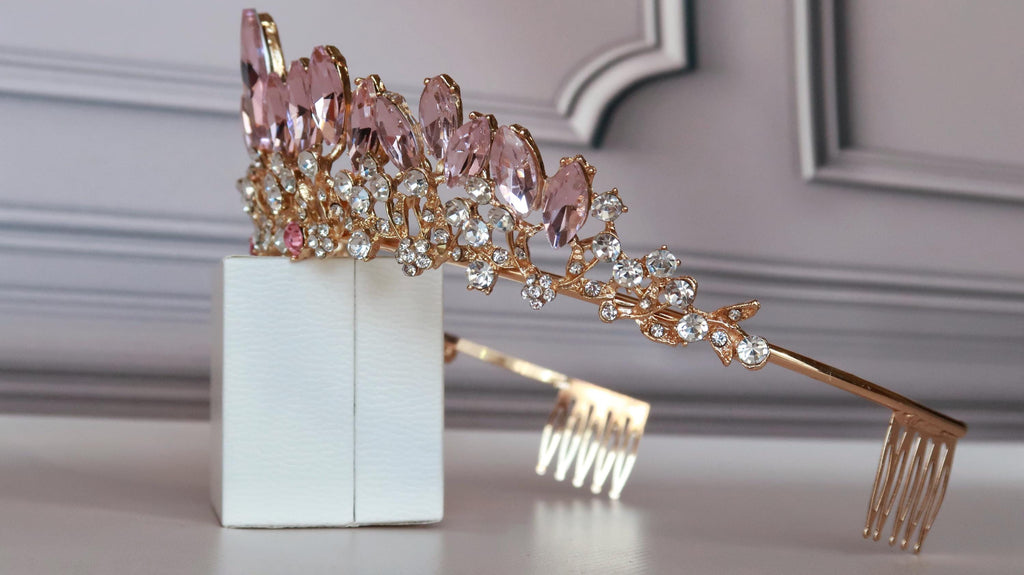 Pink gold mermaid crown