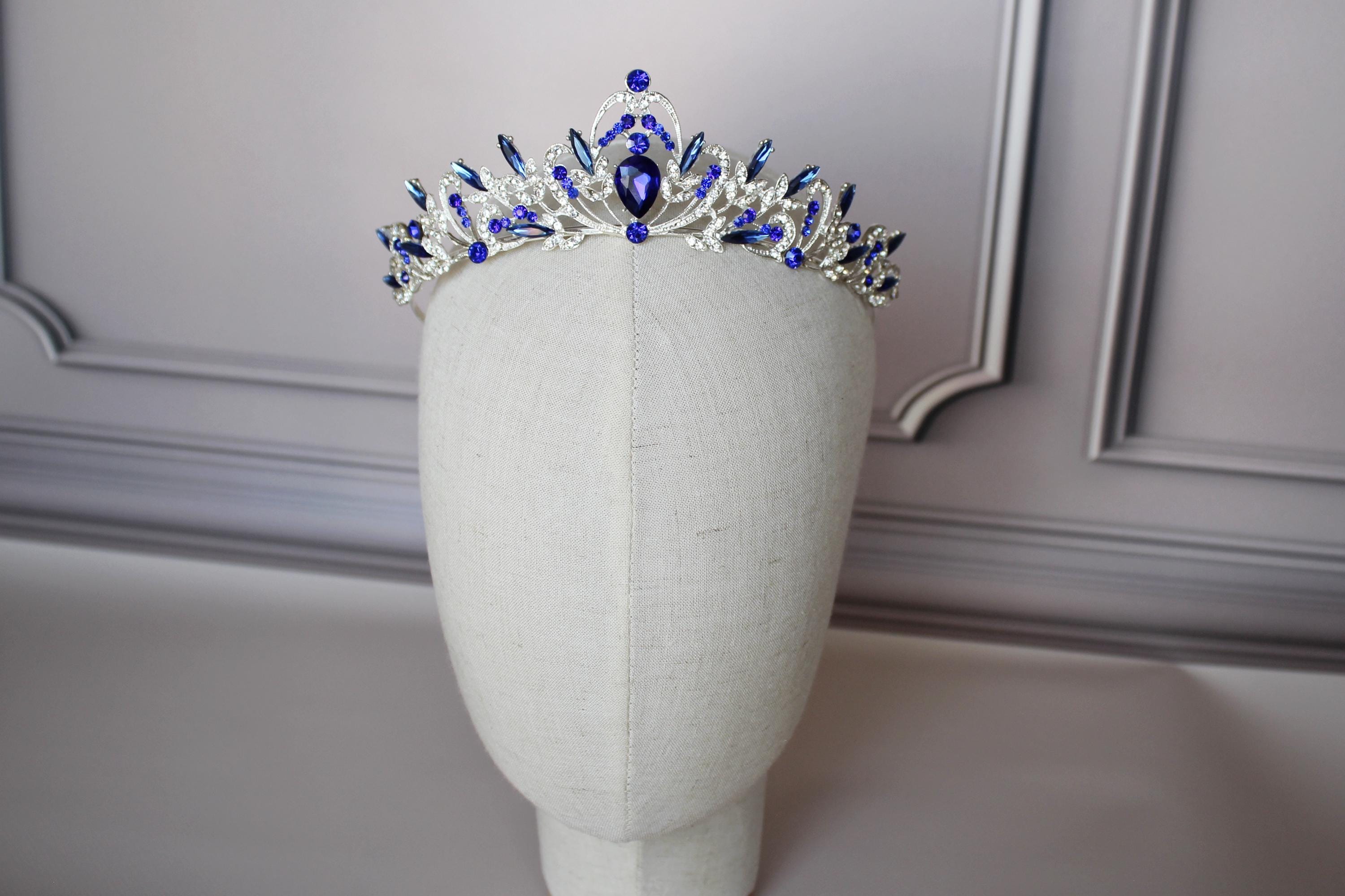 Sapphire Royal Tiara, Silver and Blue Crown for child