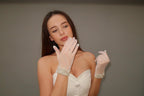 Bridal Gloves, Short White Tulle Gloves