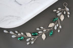 Emerald Bridal Hair Vine: Green Wedding Headpiece