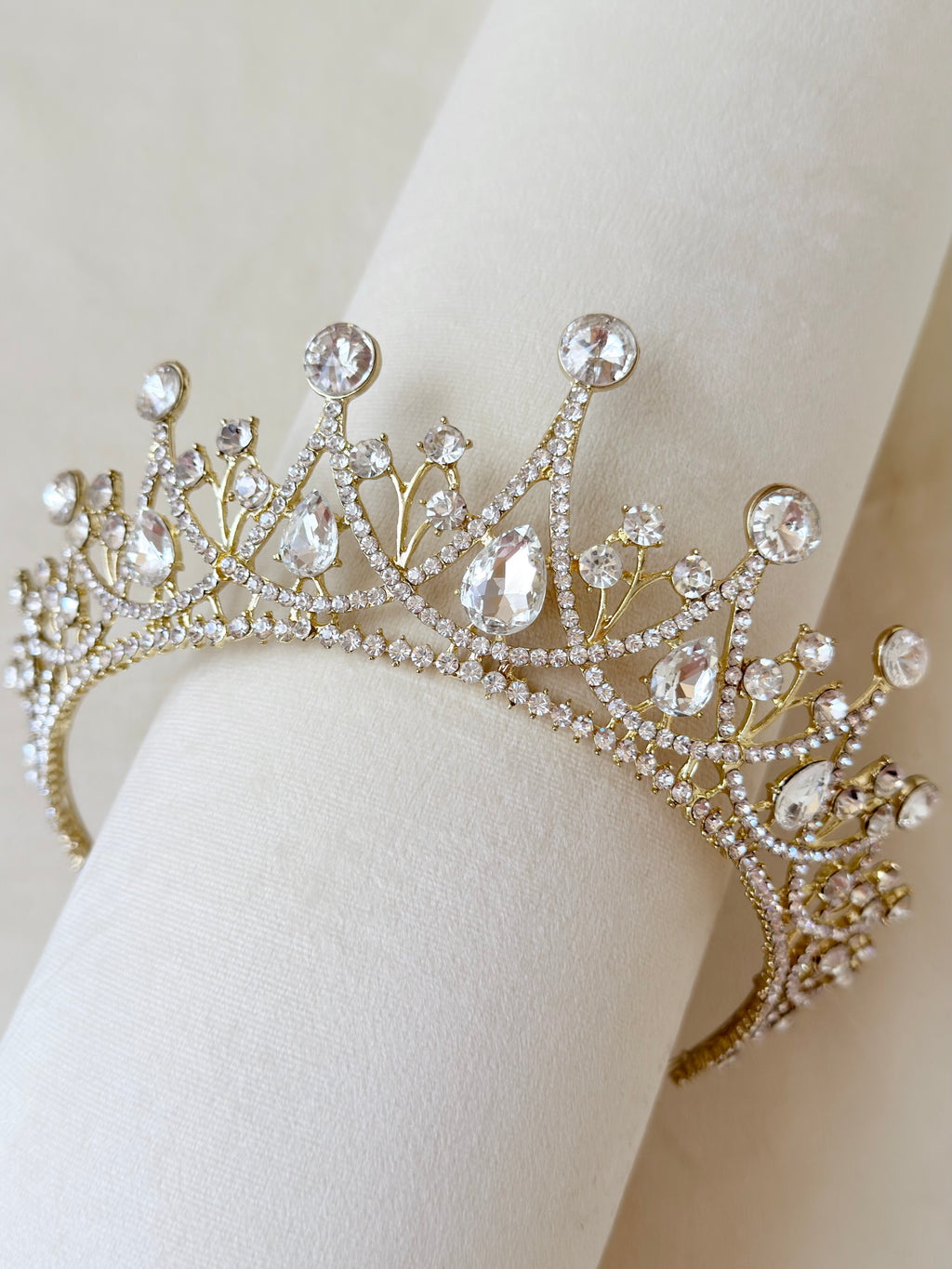 Aurora Gold Tiara – Royal Bridal Crown