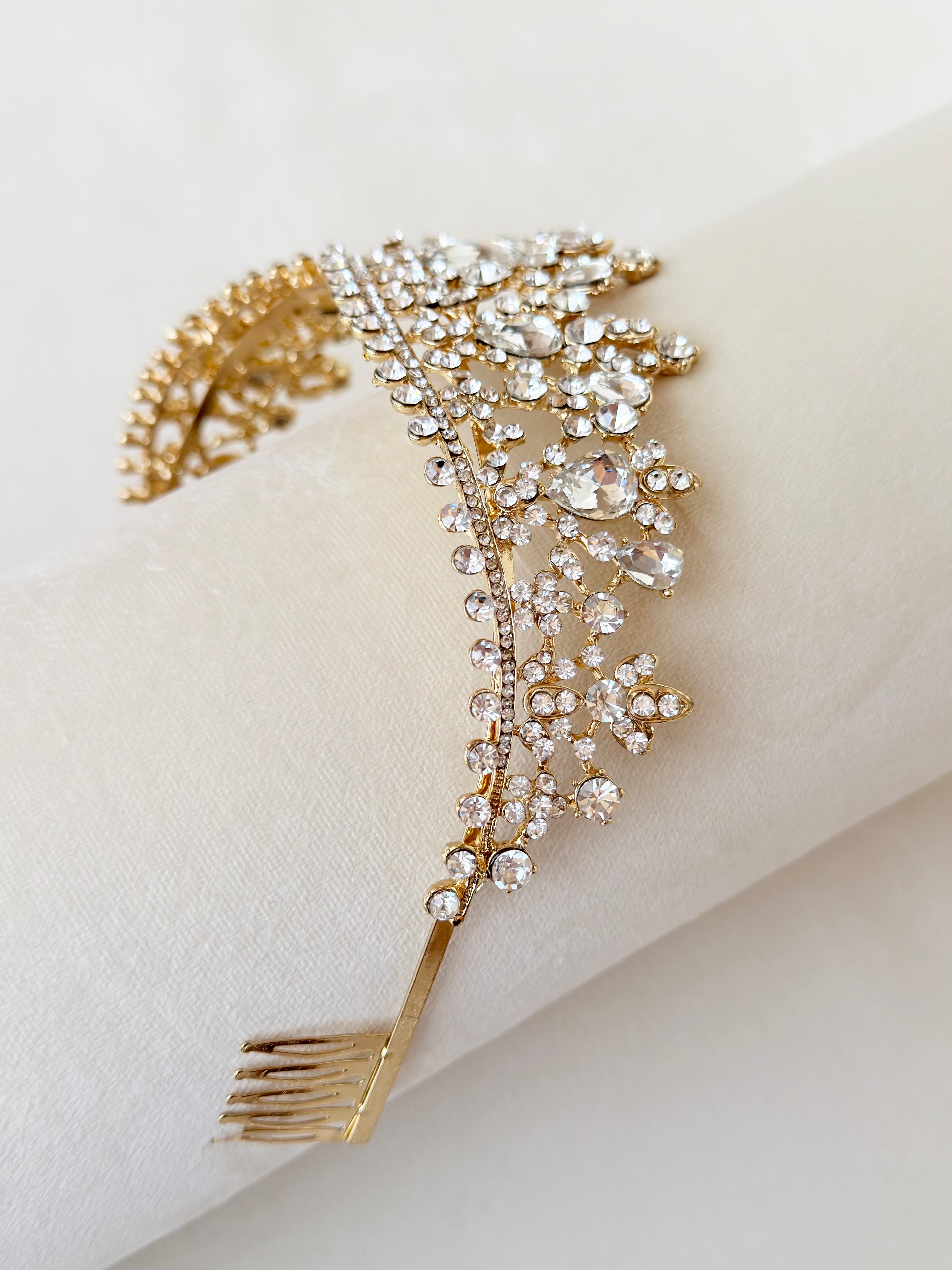 Crystal tiara for bride, Queen crown
