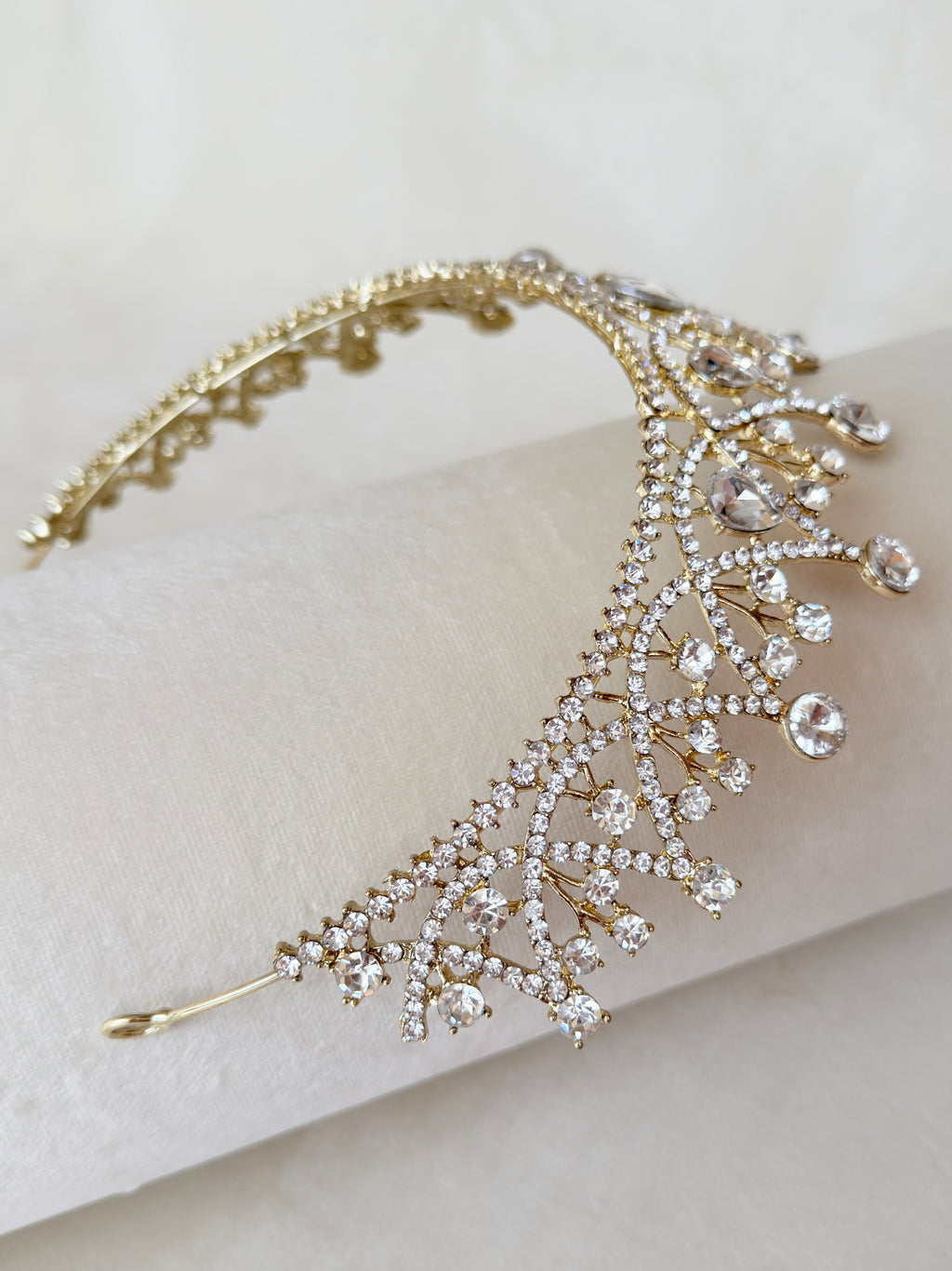 Aurora Gold Tiara – Royal Bridal Crown