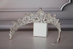 Royal Silver Wedding Crown with Red Crystals