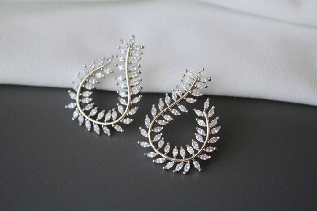 Crystal zirconium wedding earrings