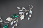 Emerald Bridal Hair Vine: Green Wedding Headpiece