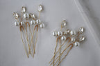 Pearl Wedding Hair Pins: Gold Bridal Crystal Hair Piece Set