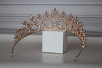Rose Gold Tiara, Champagne Tiara, Pearl Bridal Tiara