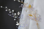 Purple Bridal Hair Pins: Lavender Leaf Headpiece