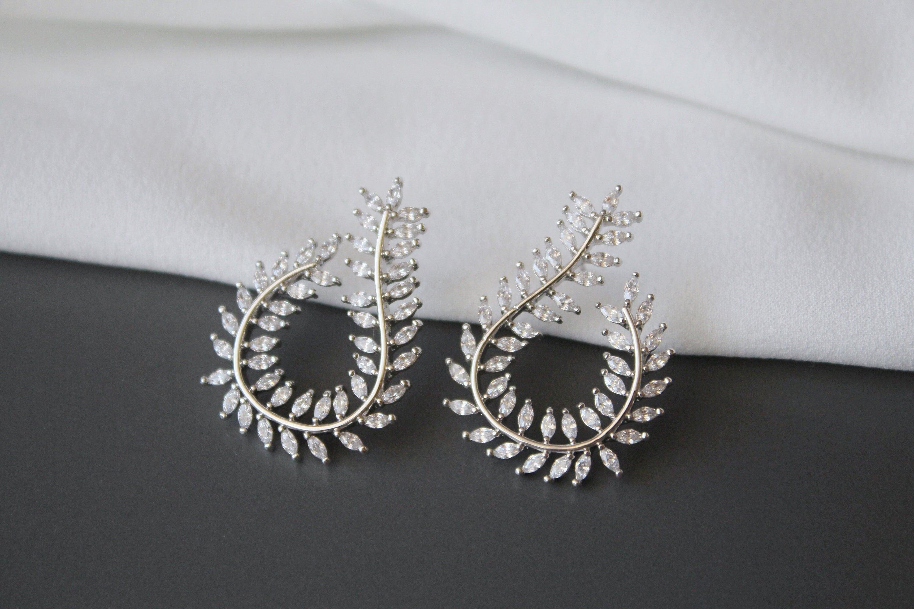 Crystal zirconium wedding earrings