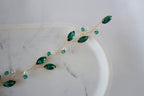 Emerald Hair Vine: Green Pearl Bridal Headpiece