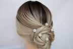 Quartz Crystal Bridal Hair Pins: Gold Wedding Hair Jewelry