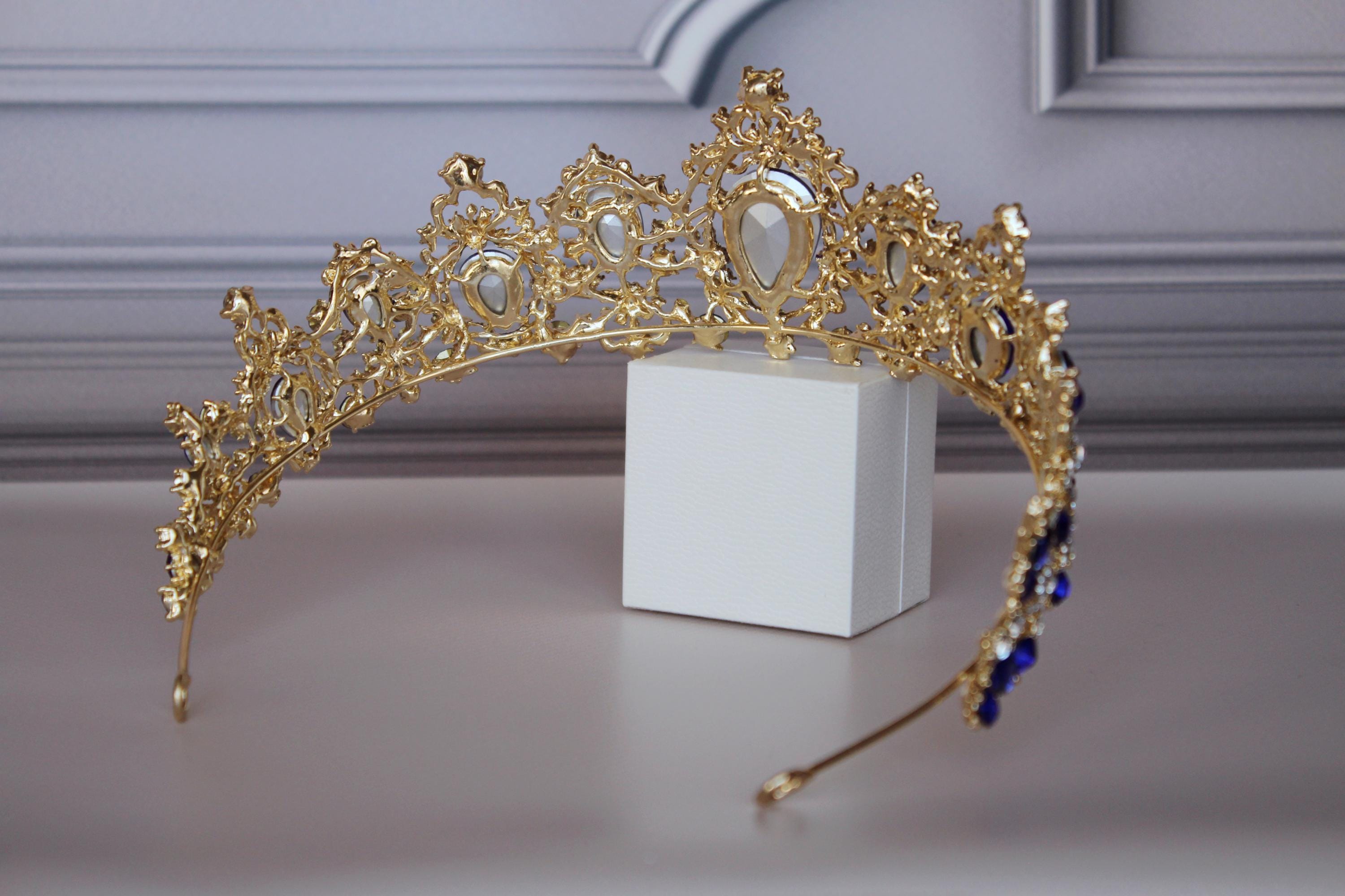 Sapphire Blue tiara, Navy blue Hair Accessory