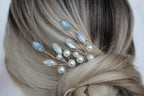 Blue Opal Pearl Hair Pins: Bridal Hair Accessories