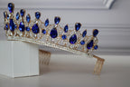Royal Sapphire Blue Tiara Hairpiece, Light Blue Kids Princess Crown