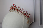 Red tiara-headpiece, Gold Quinceañera crown