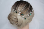 Emerald Bridal Hair Vine: Green Wedding Headpiece