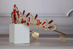Red Gold Tiara for Girls – Ballet Dance Headpiece