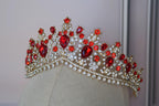 Red princess crown, Ruby quinceanera tiara
