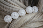 Quartz Crystal Bridal Hair Pins: Gold Wedding Hair Jewelry
