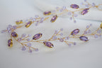 Purple Bridal Headband: Lavender Opal Hair Vine, Amethyst Jewelry