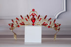 Red Gold Tiara for Girls – Ballet Dance Headpiece