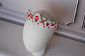 Royal Silver Wedding Crown with Red Crystals