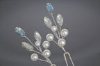 Blue Opal Pearl Hair Pins: Bridal Hair Accessories