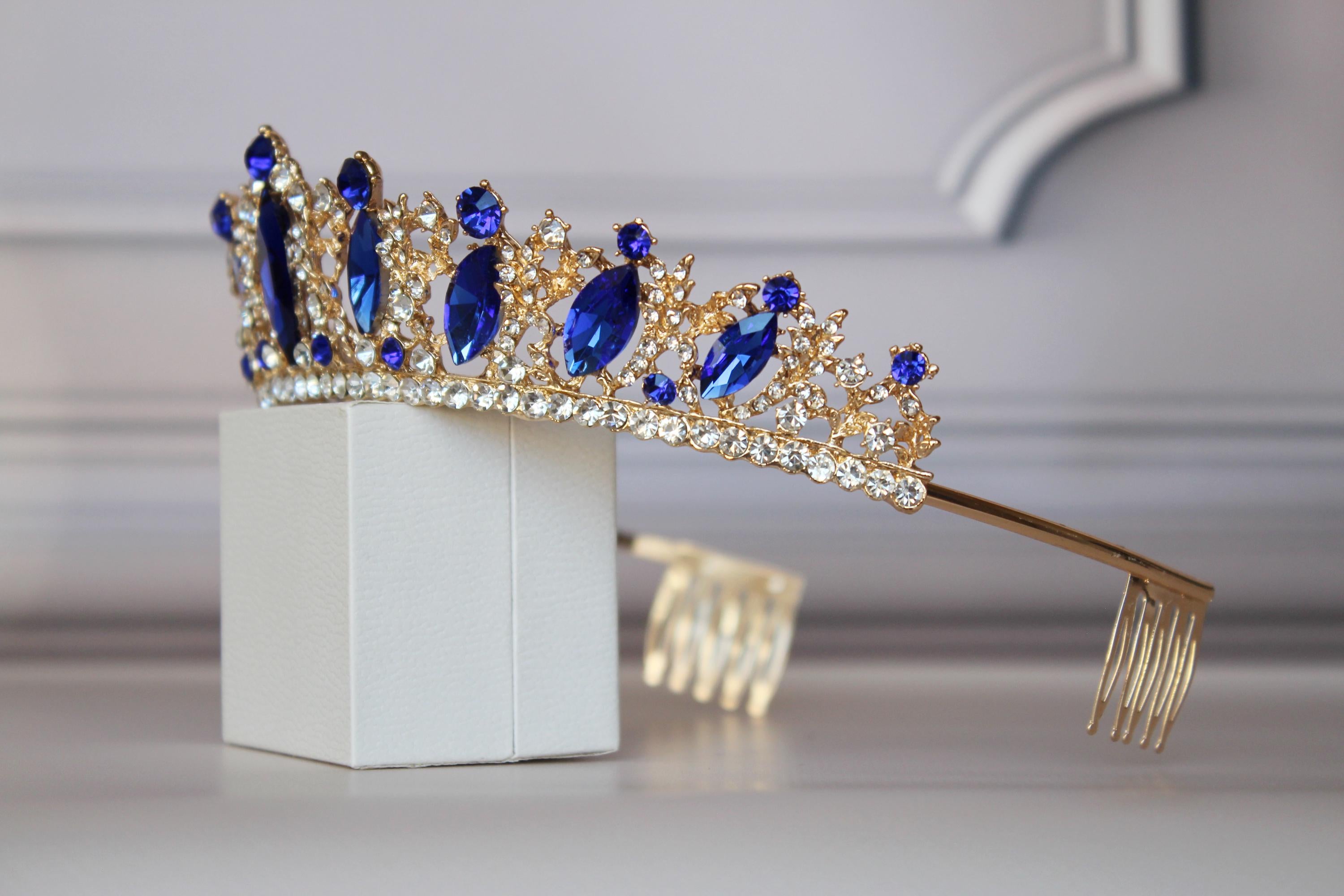 Blue Sapphire tiara-headband, Frozen tiara