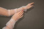 Minimalist Fingerless Gloves, Long Bridal Gloves