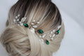 Emerald Bridal Hair Vine: Green Wedding Headpiece