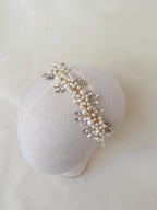 Ivory Bridal Headband, Wedding Hair Accessory, Elegant Pearl Headpiece, Minimalist Bride Hairband, Ivory Crown Headband