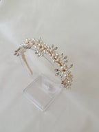 Ivory Bridal Headband, Wedding Hair Accessory, Elegant Pearl Headpiece, Minimalist Bride Hairband, Ivory Crown Headband