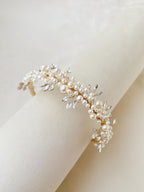 Ivory Bridal Headband, Wedding Hair Accessory, Elegant Pearl Headpiece, Minimalist Bride Hairband, Ivory Crown Headband